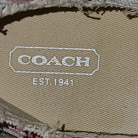 COACH Katie Slip-On Sneakers - Pink and Tan Logo No Lace (Elastic) Size 9.5B - Picture 8 of 11